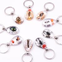 Harz Schlüsselanhänger, mit Eisen, Tropfen, unisex & verschiedene Stile für Wahl & Epoxy Aufkleber, 39x25x15mm, 12PCs/Menge, verkauft von Menge