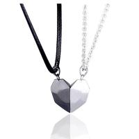 Couple Zinc Alloy Necklace, with Wax Cord, with 5cm extender chain, Heart, fashion jewelry & Unisex Approx 55 cm, Approx 60 cm [