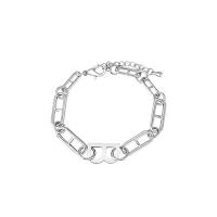 Bracelets En alliage de zinc, avec 5cm chaînes de rallonge, Placage de couleur argentée, bijoux de mode & pour femme & creux Environ 15 cm, Vendu par PC[