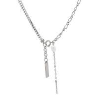 Zinc Alloy Necklace, with Plastic Pearl, silver color plated, fashion jewelry & for woman Approx 40 cm 
