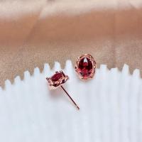 Zinc Alloy Stud Earring, fashion jewelry & micro pave cubic zirconia & for woman [