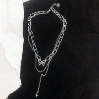 Collar de la aleación del cinc, aleación de zinc, con 8cm extender cadena, Joyería & para mujer, plateado, longitud:aproximado 45 cm, Vendido por UD[