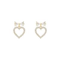 Zinc Alloy Rhinestone Drop Earring, gold color plated, fashion jewelry & for woman & with rhinestone [