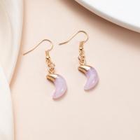 Resin Zinc Alloy Earring, with Resin, Moon, fashion jewelry & for woman [