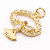 Cubic Zirconia Micro Pave Brass Pendant, high quality gold color plated, DIY & micro pave cubic zirconia Approx 3mm [