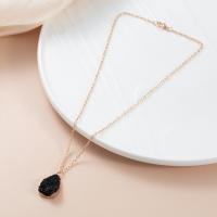 Resin Zinc Alloy Necklace, with Resin, handmade, fashion jewelry & for woman Approx 23.62 Inch 