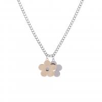 Titanium Steel Jewelry Necklace, Flower, gold color plated, fashion jewelry & for woman Approx 45 cm [