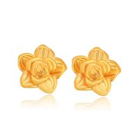 Zinc Alloy Stud Earring, Flower, gold color plated, fashion jewelry & for woman, 8mm [