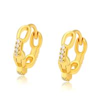 Zinc Alloy Drop Earring, 24K gold plated, fashion jewelry & micro pave cubic zirconia & for woman [