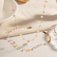 Edelstahl Schmucksets, 304 Edelstahl, Armband & Halskette, mit Naturstein, plattiert, Modeschmuck & verschiedene Stile für Wahl, goldfarben, verkauft von PC