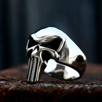 Titanium Steel Finger Ring, Skull, polished, vintage & for man, original color, US Ring [