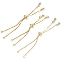 Brass Extender Chain, plated, DIY & box chain & with rhinestone Approx 76 mm 