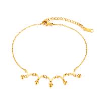 Stainless Steel Anklets Jewelry, 304 Stainless Steel, with 6.5cm extender chain, Vacuum Ion Plating, fashion jewelry & for woman, golden Approx 23 cm 