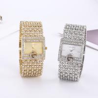Fashion Watch Bracelet, Zinc Alloy, with Glass & 304 Stainless Steel, waterproofless & Chinese movement & for woman & with rhinestone Approx 21 cm 