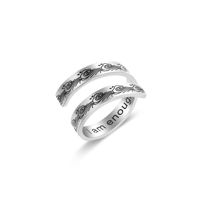 316L Stainless Steel Cuff Finger Ring, Each custom text must be less than 10 letters & fashion jewelry & for woman, original color, 4.5x1.5mm,92mm, Sold By PC