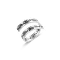 316L Stainless Steel Cuff Finger Ring, Each custom text must be less than 10 letters & fashion jewelry & for woman, original color 92mm [