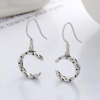 Sterling Silver Drop Earring, 925 Sterling Silver, Antique finish, fashion jewelry & for woman, 11mm [
