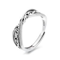 Sterling Silver Finger Ring, 925 Sterling Silver, Antique finish, fashion jewelry & for woman, 5mm 