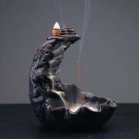 Incense Smoke Flow Backflow Holder Ceramic Incense Burner, Porcelain, half handmade, for home and office & durable & multifunctional 
