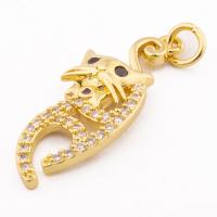 Cubic Zirconia Micro Pave Brass Pendant, high quality gold color plated, DIY & micro pave cubic zirconia Approx 3mm [
