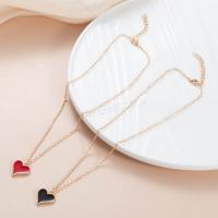 Enamel Zinc Alloy Necklace, with 1.96inch extender chain, Heart, fashion jewelry & for woman Approx 15.74 Inch [