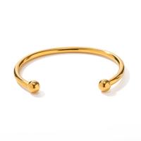 Stainless Steel Cuff Bangle, 304 Stainless Steel, 18K gold plated, fashion jewelry & for woman, golden [