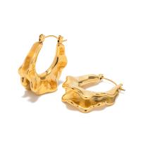 Edelstahl Baumeln Ohrring, 304 Edelstahl, 18K vergoldet, Modeschmuck & für Frau, goldfarben, 27mm, verkauft von Paar