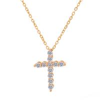 Brass Necklace, with 1.96inch extender chain & for woman & with rhinestone Approx 18.11 Inch 