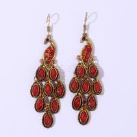 Zinc Alloy Rhinestone Drop Earring, Peacock, fashion jewelry & for woman & with rhinestone [