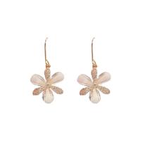 Rhinestone Brass Drop Earring, Copper Alloy, Flower, gold color plated, fashion jewelry & for woman & with rhinestone 