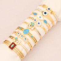Stainless Steel Bangle, 304 Stainless Steel, with turquoise, gold color plated & for woman & enamel & with rhinestone, Inner Approx [