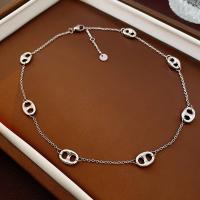 Zink Legierung Halskette, Zinklegierung, Modeschmuck & für Frau, Silberfarbe, Länge:ca. 39.5 cm, verkauft von PC[