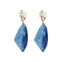 Resin Zinc Alloy Earring, with Resin, fashion jewelry & for woman, blue [