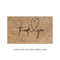 Kraft carte de remerciements, rectangle, Impression, d’autres effets, brun Vendu par sac