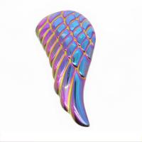 Non Magnetic Hematite Pendant, Wing Shape, colorful plated, DIY & no hole, multi-colored 