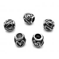Stainless Steel Large Hole Beads, 304 Stainless Steel, barrel, polished, vintage & DIY, original color [