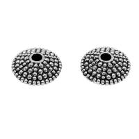 Perles intercalaires en alliage de zinc, Plat rond, Plaqué de couleur d'argent, Vintage & DIY, 11mm, Environ Vendu par sac