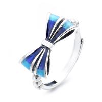 Sterling Silver Finger Ring, 925 Sterling Silver, Bowknot, Antique finish, fashion jewelry & for woman & epoxy gel, 9mm 