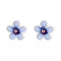 Sterling Silver Stud Earring, 925 Sterling Silver, Flower, Antique finish, fashion jewelry & for woman & epoxy gel, 10mm [