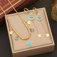 Turquoise Stainless Steel Jewelry Sets, 316 Stainless Steel, with turquoise, with 1.97inch extender chain, plated, fashion jewelry & for woman Approx 15.75 Inch [