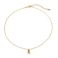 Stainless Steel Jewelry Necklace, 304 Stainless Steel, with 1.97inch extender chain, Vacuum Ion Plating, fashion jewelry & for woman, golden, 1mm,14mm Approx 15.75 Inch [