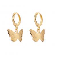 Zinc Alloy Drop Earring, Butterfly, gold color plated, fashion jewelry & for woman, golden [