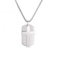 Stainless Steel Jewelry Necklace, 304 Stainless Steel, Cross, fashion jewelry & for man, original color  cm 
