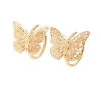 Zinc Alloy Stud Earring, Butterfly, gold color plated, fashion jewelry & for woman & hollow [