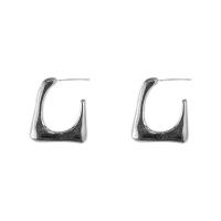 Brass Stud Earring, Copper Alloy, silver color plated, fashion jewelry & for woman [
