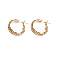 Cubic Zirconia Micro Pave Brass Earring, Copper Alloy, real gold plated, fashion jewelry & micro pave cubic zirconia & for woman [