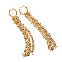 Fashion Fringe Earrings, 304 Stainless Steel, plated, fashion jewelry, golden 