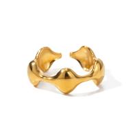 Stainless Steel Finger Ring, 304 Stainless Steel, plated, fashion jewelry, golden, 7.6mm, Inner Approx 17.3mm [