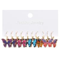 Zinc Alloy Drop Earring, Butterfly, 5 pieces & fashion jewelry & for woman [