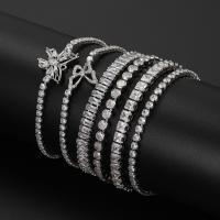 Zinc bracelets en strass en alliage , alliage de zinc, bijoux de mode & styles différents pour le choix & pour femme & avec strass, Vendu par PC[